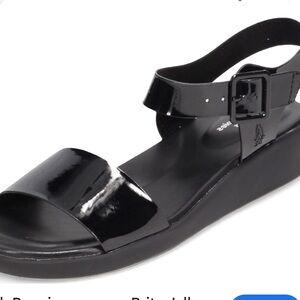 Hush Puppies Glossy Black Women's Sandals